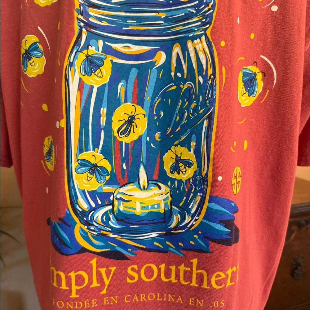 Simply Southern Rose Coral Firefly Short Sleeve Tee - Picture 8 of 12